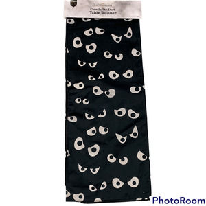Haunted Manor Halloween Spooky Eyes Table Runner 14" x 72" Glow in the Dark NEW